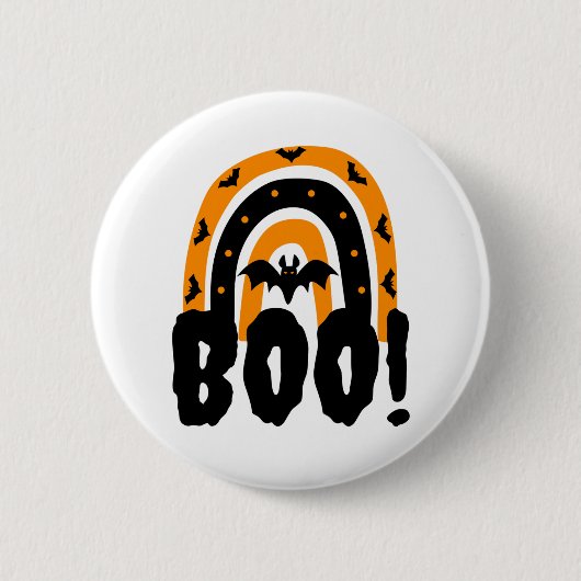 Halloween Boo Halloween Rainbow Button (Vorderseite)