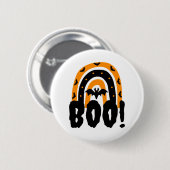 Halloween Boo Halloween Rainbow Button (Vorne & Hinten)