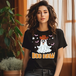 HALLOWEEN BOO HAW WILD WEST COWBOY GHOST T-Shirt