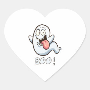 HALLOWEEN BOO Herz-Aufkleber