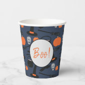 Halloween Boo Hexch Pumpkin Bat Broomstick Pappbecher (Vorderseite)