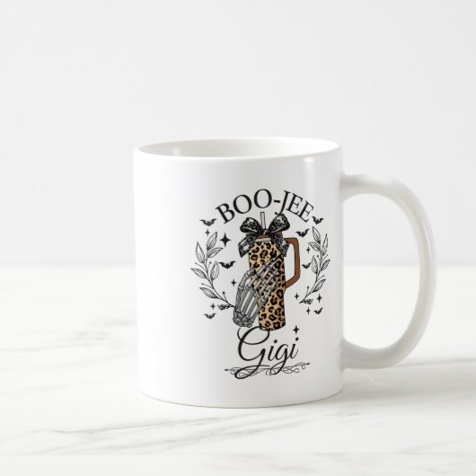 Halloween Boo Jee Gigi Hand Skeleton Funny Spooky Kaffeetasse (Rechts)