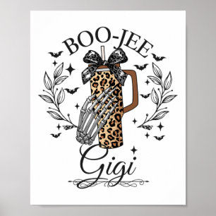 Halloween Boo Jee Gigi Hand Skeleton Funny Spooky Poster