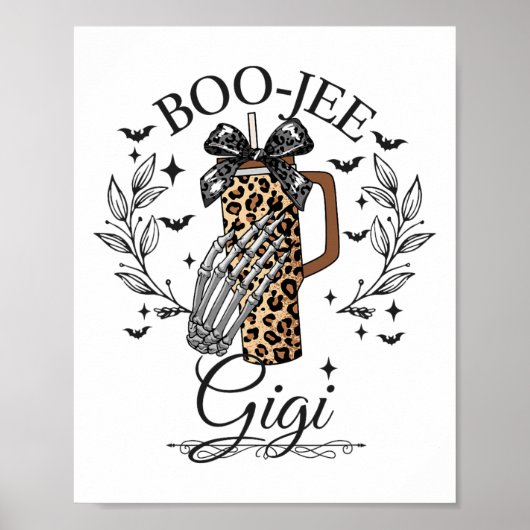 Halloween Boo Jee Gigi Hand Skeleton Funny Spooky Poster (Vorne)