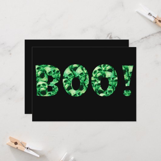 Halloween Boo! Karte (Vorderseite/Rückseite Beispiel)