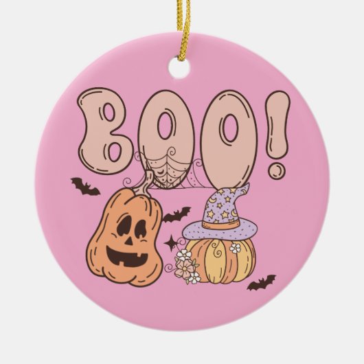 Halloween Boo Keramik Ornament (Vorne)