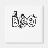 Halloween Boo mit Hexen Hat Black Cat Spider Magnet (Vorne)