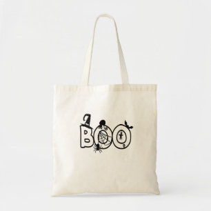 Halloween Boo mit Hexen Hat Black Cat Spider Tragetasche