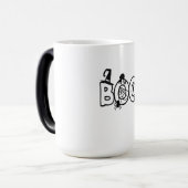 Halloween Boo mit Hexen Hat Black Cat Spider Verwandlungstasse (Vorderseite Links)