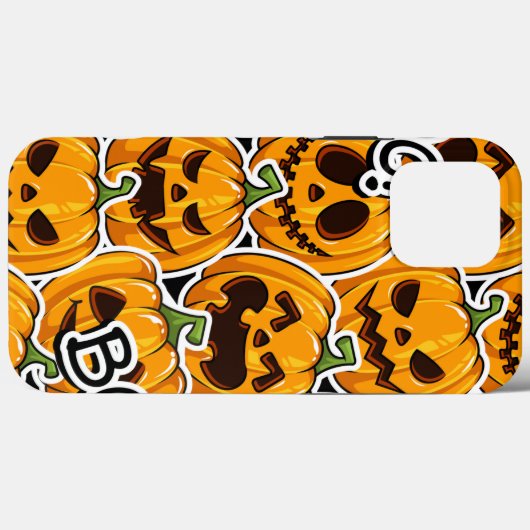 Halloween BOO Orange Pumpkins iPhone Case Mate (Rückseite (Horizontal))