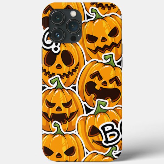 Halloween BOO Orange Pumpkins iPhone Case Mate (Rückseite)