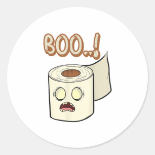 Halloween Boo Paper Handtuchhalter Jagdfloß Runder Aufkleber