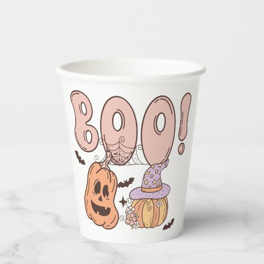 Halloween Boo Pappbecher (Vorderseite)