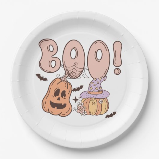 Halloween Boo Pappteller (Vorderseite)
