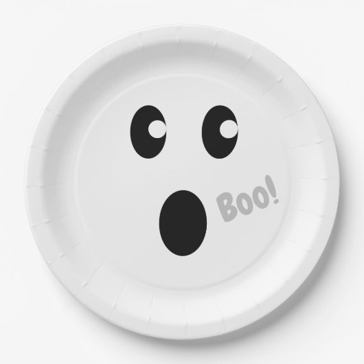 Halloween Boo Party Niedlich Ghost Face Pappteller (Vorderseite)