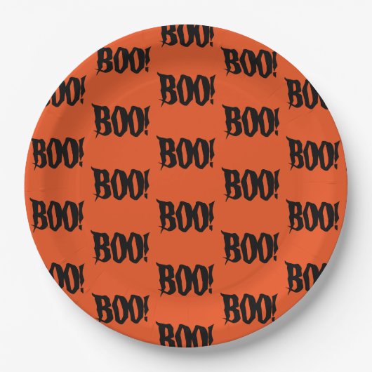 Halloween BOO! Party-Papierplatte Pappteller (Vorderseite)