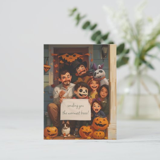 Halloween Boo Postkarte (Stehend Vorderseite)