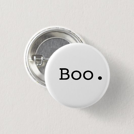 Halloween Boo Sarcastic Minimalistisch Button (Vorne & Hinten)