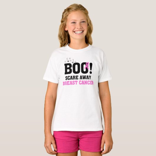 Halloween BOO Scare Away Brustkrebs T-Shirt (Vorne ganz)