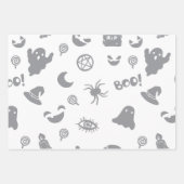 Halloween Boo! Schwarz-Weiß Geschenkpapier Set (Vorderseite 3)
