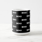 Halloween Boo Schwarz Weiß Kaffeetasse (Mittel)