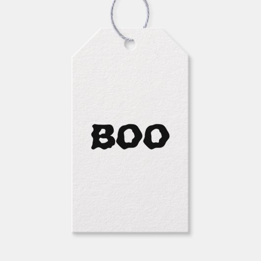 Halloween Boo Schwarz-Weiß-Leckerbärme Geschenkanhänger (Vorderseite)