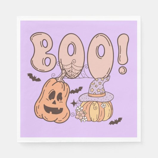 Halloween Boo Serviette (Vorderseite)