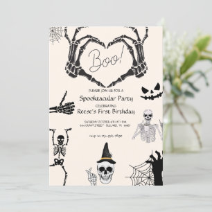 Halloween Boo Skeleton Geburtstag Einladung