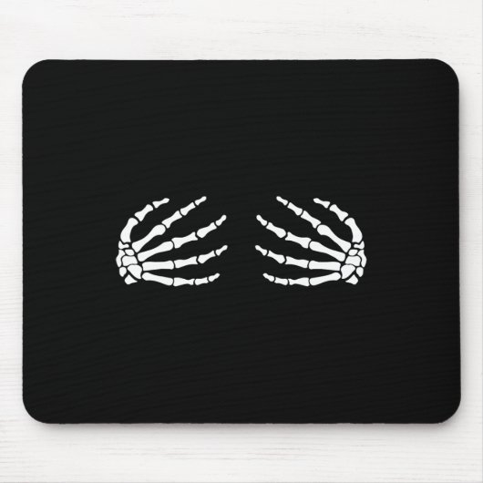 Halloween Boo Skeleton Hands Breast Fun Costume Sc Mousepad (Vorne)