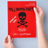 Halloween Boo Skull Party Ankündigung Flyer (Hand)
