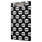Halloween Boo Speech Bubble Pattern Clipboard Klemmbrett (Links)