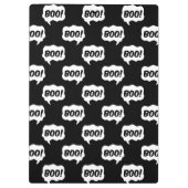 Halloween Boo Speech Bubble Pattern Clipboard Klemmbrett (Rückseite)