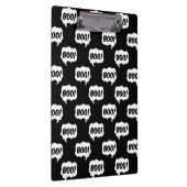 Halloween Boo Speech Bubble Pattern Clipboard Klemmbrett (Rechts)