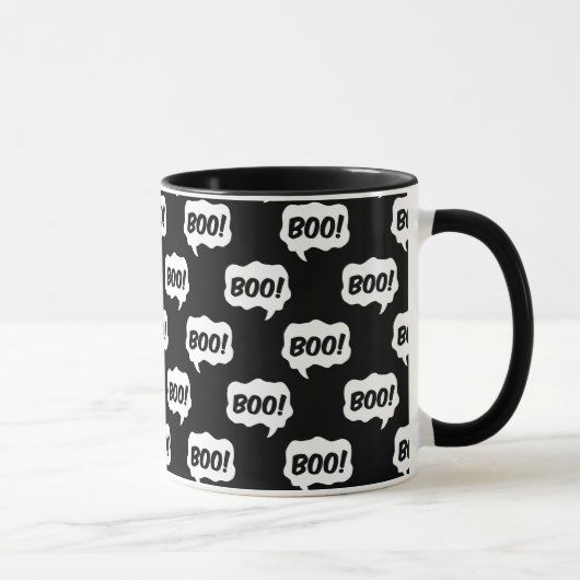 Halloween Boo Speech Bubble Pattern Tasse (Rechts)