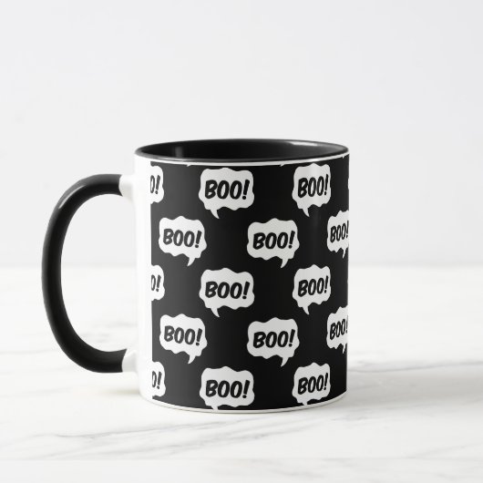 Halloween Boo Speech Bubble Pattern Tasse (Links)