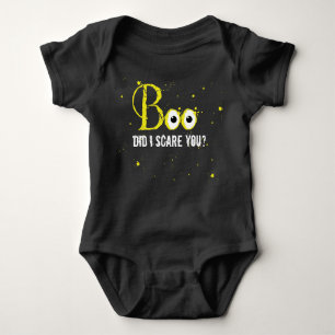 Halloween Boo Spooky Eyes Black Yellow Baby Strampler