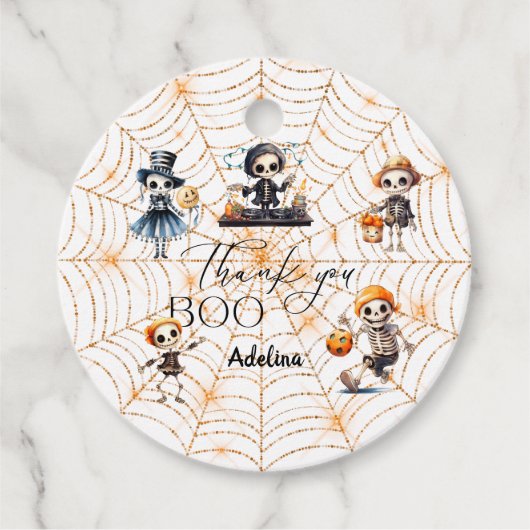 Halloween Boo Spooky Skeletons Kostümdusche Geschenkanhänger (Vorderseite)