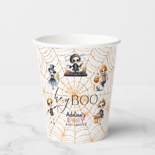 Halloween Boo Spooky Skeletons Kostümdusche Pappbecher (Vorderseite)