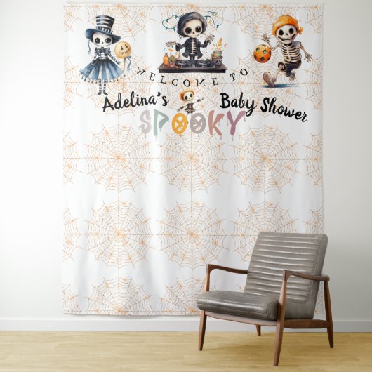 Halloween Boo Spooky Skeletons Kostümdusche Wandteppich (Beispiel)