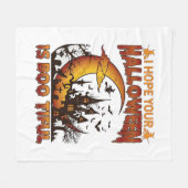 Halloween Boo Tiful Spukhaus Halbmond Ba Fleecedecke (Vorderseite (Horizontal))