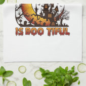 Halloween Boo Tiful Spukhaus Halbmond Ba Geschirrtuch (Gefaltet)
