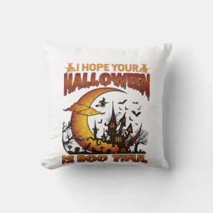 Halloween Boo Tiful Spukhaus Halbmond Ba Kissen