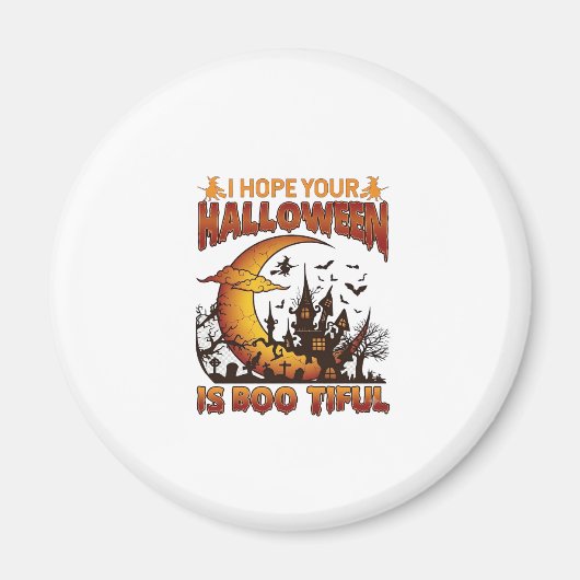 Halloween Boo Tiful Spukhaus Halbmond Ba Magnet (Vorne)