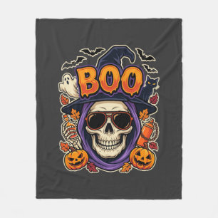 Halloween Boo Totenkopf Sonnenbrille Vektor Fleecedecke