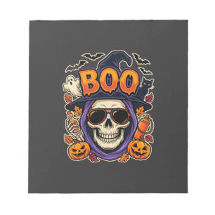 Halloween Boo Totenkopf Sonnenbrille Vektor Notizblock