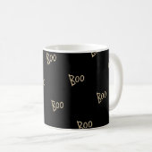 Halloween Boo-Typografie-Muster Kaffeetasse (VorderseiteRechts)