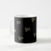 Halloween Boo-Typografie-Muster Kaffeetasse (Vorderseite Links)