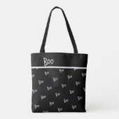 Halloween boo typography black and white tasche (Rückseite)
