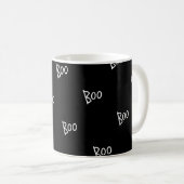 Halloween boo typography black white kaffeetasse (VorderseiteRechts)