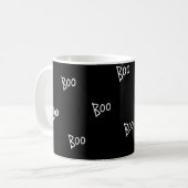 Halloween boo typography black white kaffeetasse (Vorderseite Links)